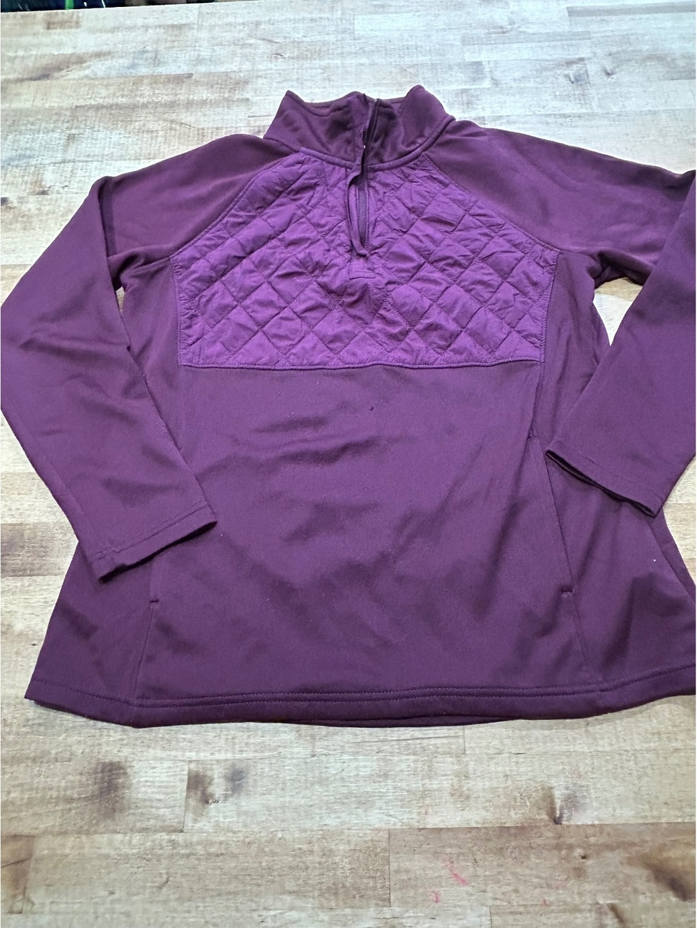 Avia Women's Purple Quilted Front Activewear Pullover, Size M